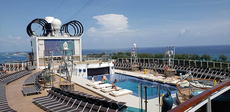 Nearly Empty Pool Deck on MSC Seaside on a Sea Day