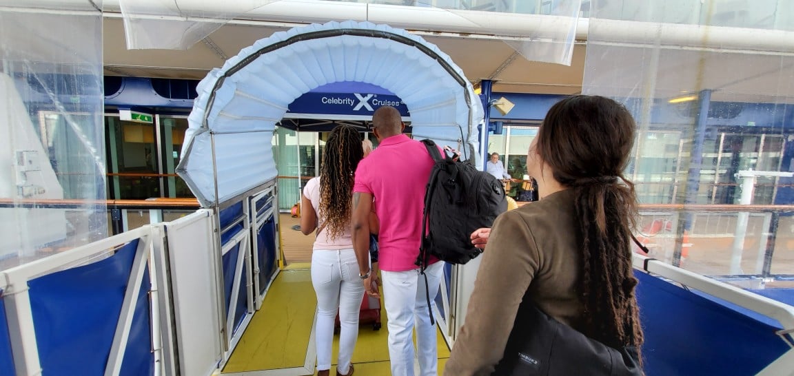 Walking onto Celebrity Equinox in Port Everglades