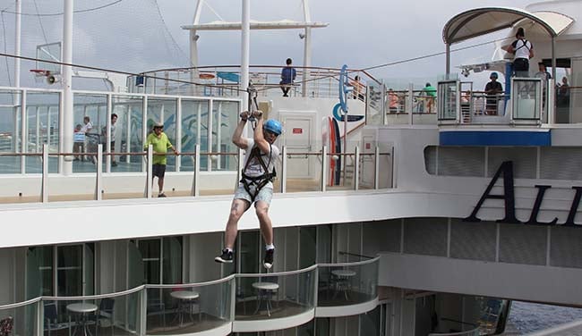 Zipline on Allure of the Seas